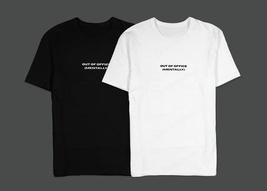 (BLACK) Out of Office (Mentally) – Oversized T-Shirt - BareEssence