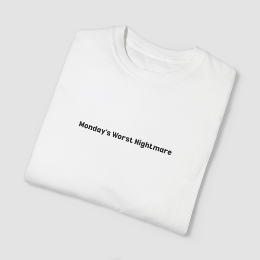 (WHITE) Monday's Worst Nightmare – Premium Oversized Tee - BareEssence